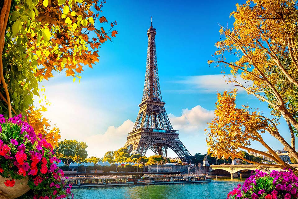 Eiffel Tower Paris and the Seine River